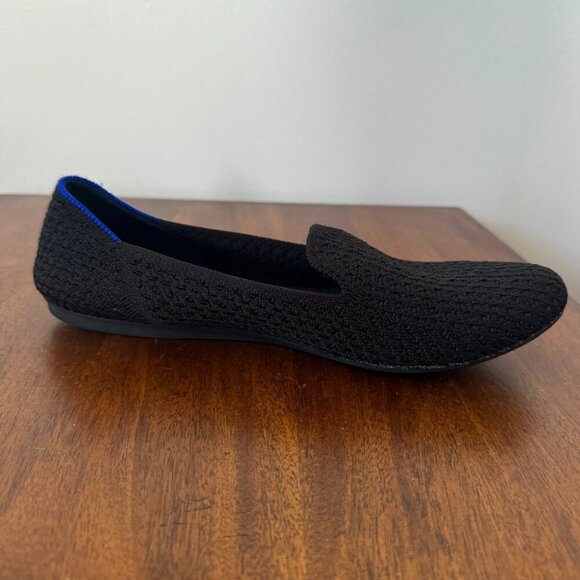 Rothy's The Loafer Black Honeycomb Knit Fabric Round Toe - Picture 3 of 13